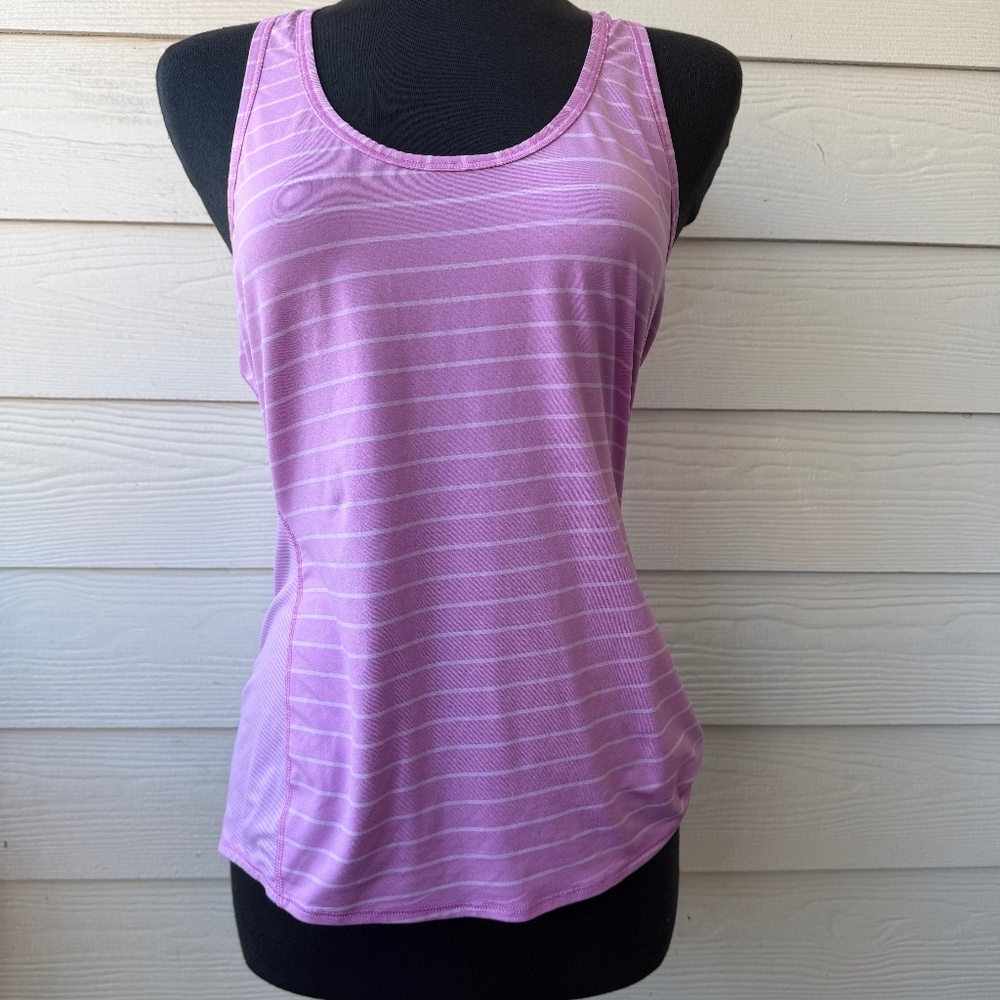 Athleta Tank Top | Striped Lilac‎ | Size M